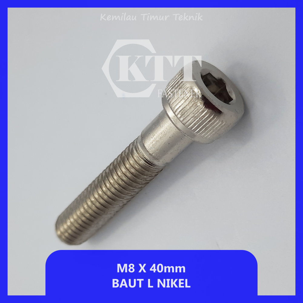 Baut L Neckel M8x40 mm Kunci L 6mm – Baut kaliper belakang motor Honda PCX/ADV