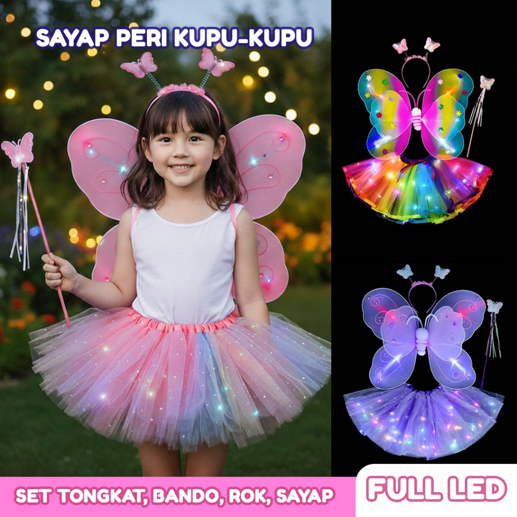 Sayap kupu kupu/Hadiah Tongkat Sihir Anak-anak/sayap peri anak perempuan/Dekorasi Punggung Sayap Kup