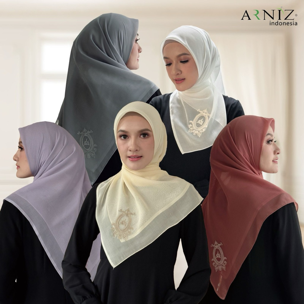 kerudung segi empat paris arniz collection bordir