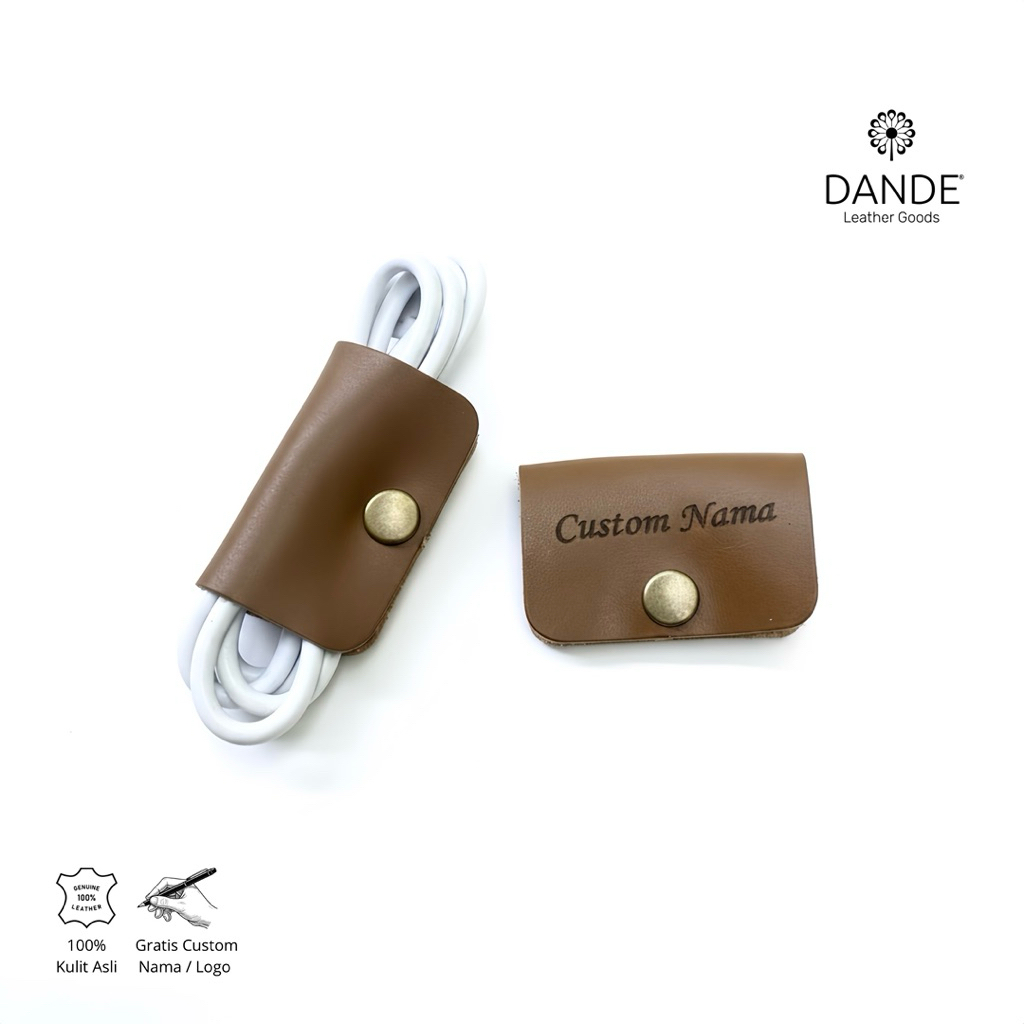 Dande Klip Kabel - KLIP KABEL KULIT ASLI - KABEL HOLDER - KABEL CLIP - KLIP KABEL KULIT ASLI KUALITA