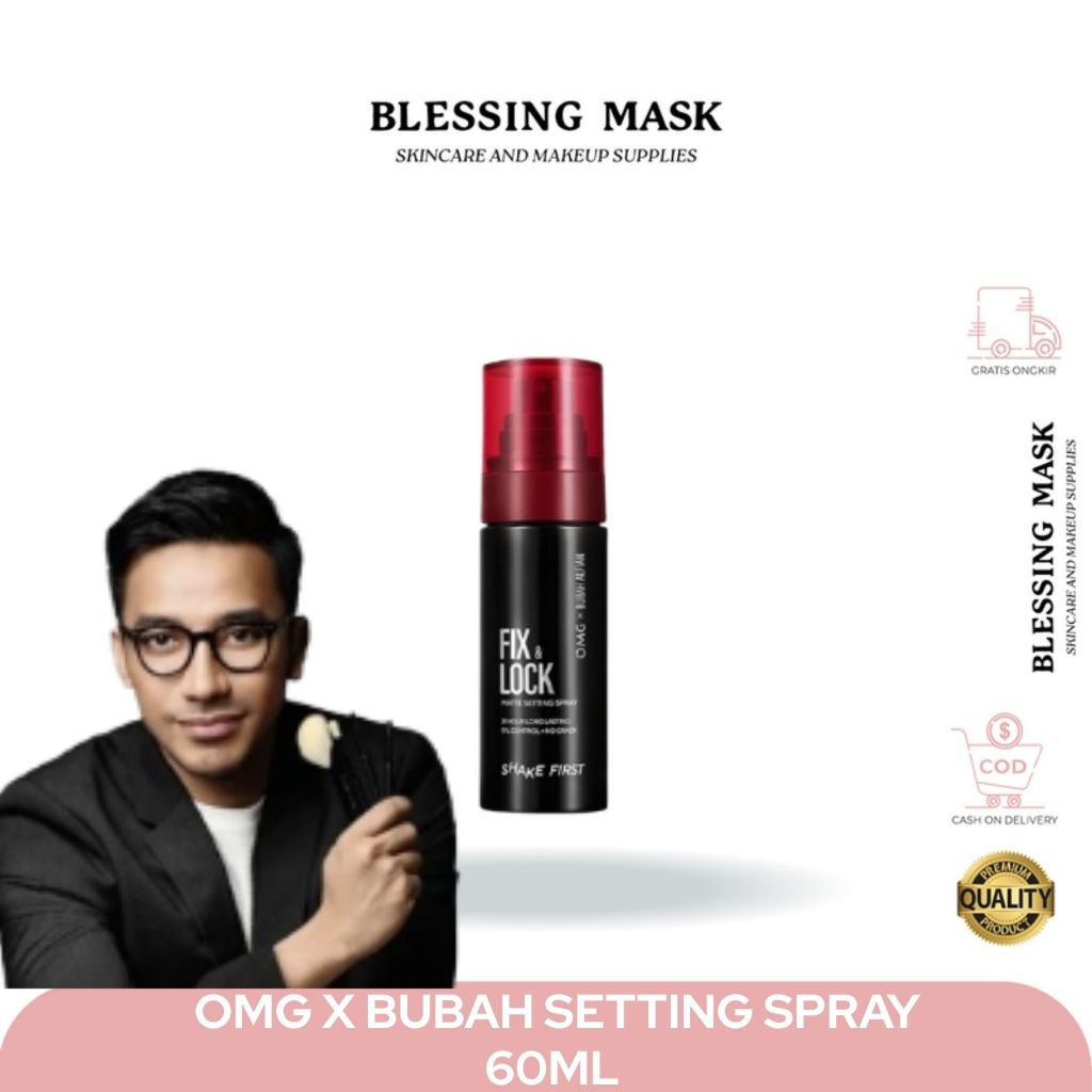 Bubah Alfian Approved OMG OH MY GLAM Fix & Lock Matte Setting Spray 60 ml 24 Jam Makeup Anti-Longsor