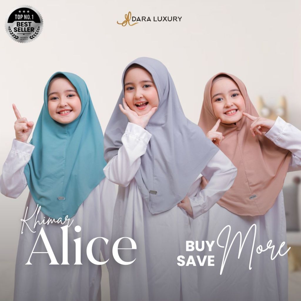 Dara Luxury | Alice | Hijab Instan Anak Jersey Premium Kerudung Sekolah