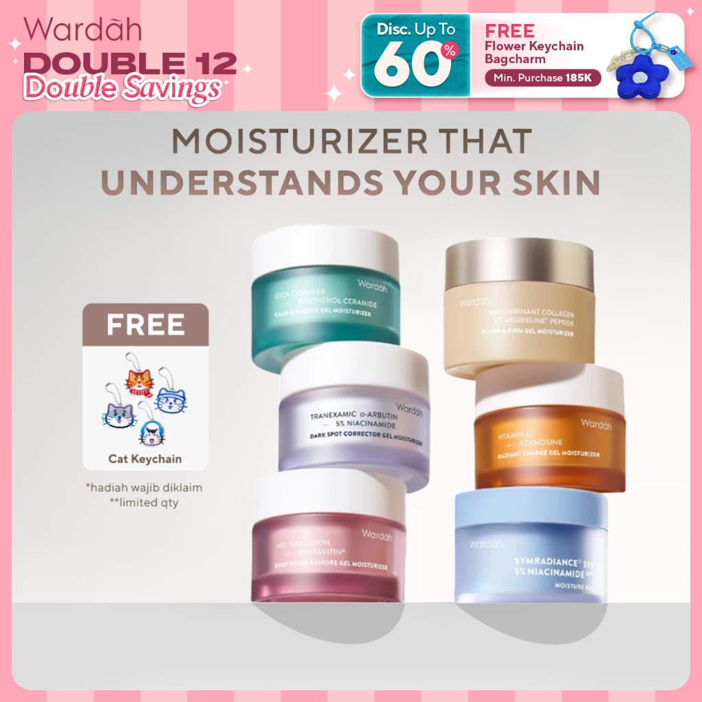 WARDAH Gel Moisturizer Series 30 g - day cream, glow moisturizer, Collagen Moist, pelembab, Tranexam