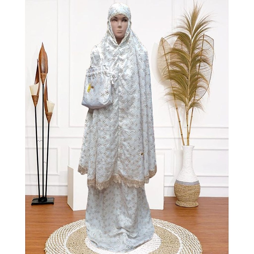 Mukena Dewasa Bordir Sutra Putih