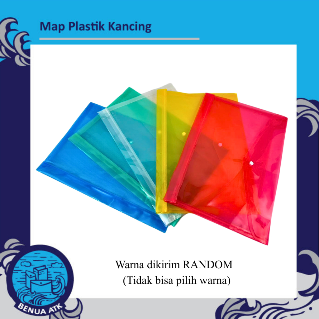 CUCI GUDANG! Map Plastik Kancing / Map Plastik Tali Folio F4