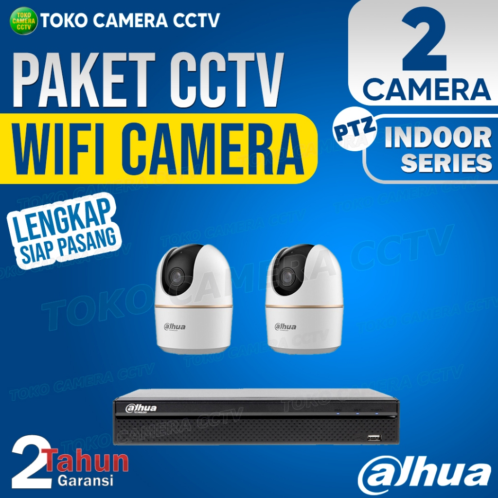 PAKET CCTV WIFI PTZ DAHUA INDOOR 4 CHANNEL 2 KAMERA