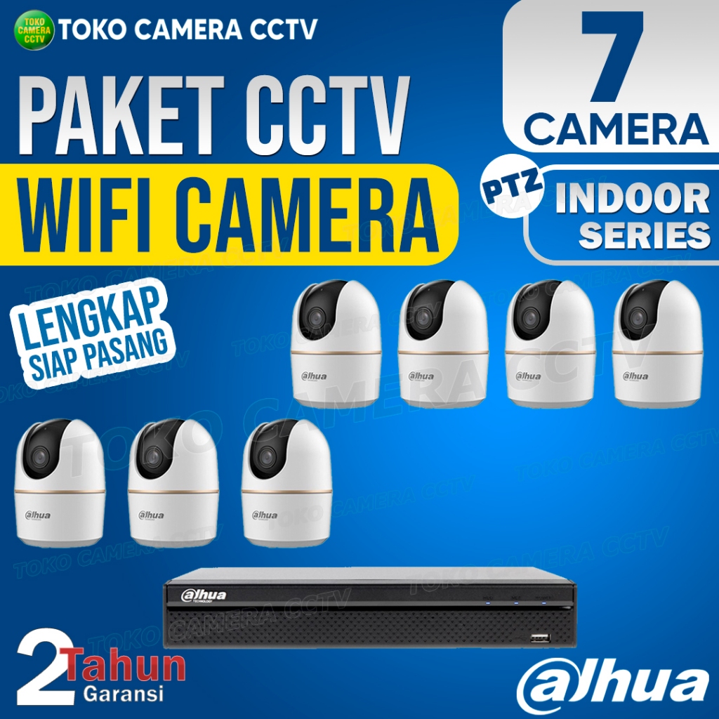 PAKET CCTV WIFI PTZ DAHUA INDOOR 8 CHANNEL 7 KAMERA