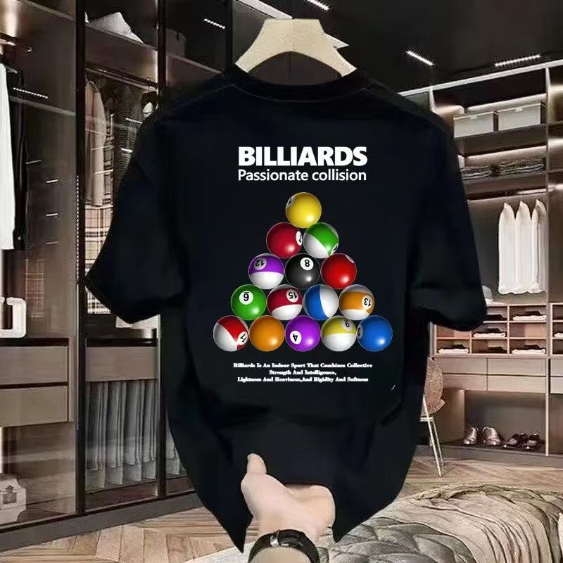 Kaos Street Sporty: Kaos Billiard Grafis – Desain Kreatif Olahraga, Cocok Mix & Match, Desain Olahra