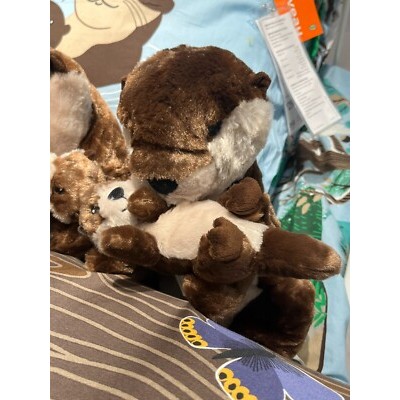 Boneka ramah senyum nyaman dipeluk pisah tempel SKOGSDUVA set of 2, otter with baby set isi 2, beran