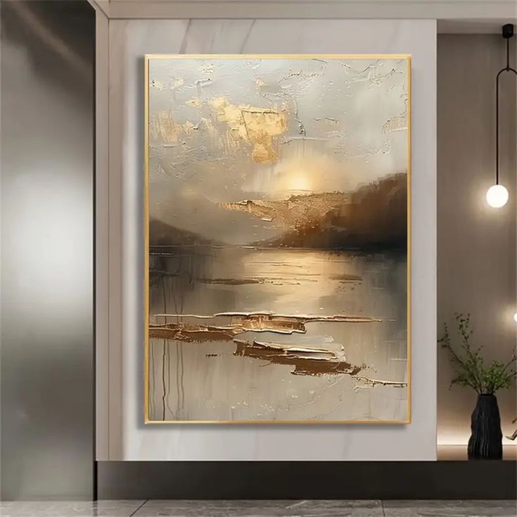 lukisan dinding minimalis modern abstrak