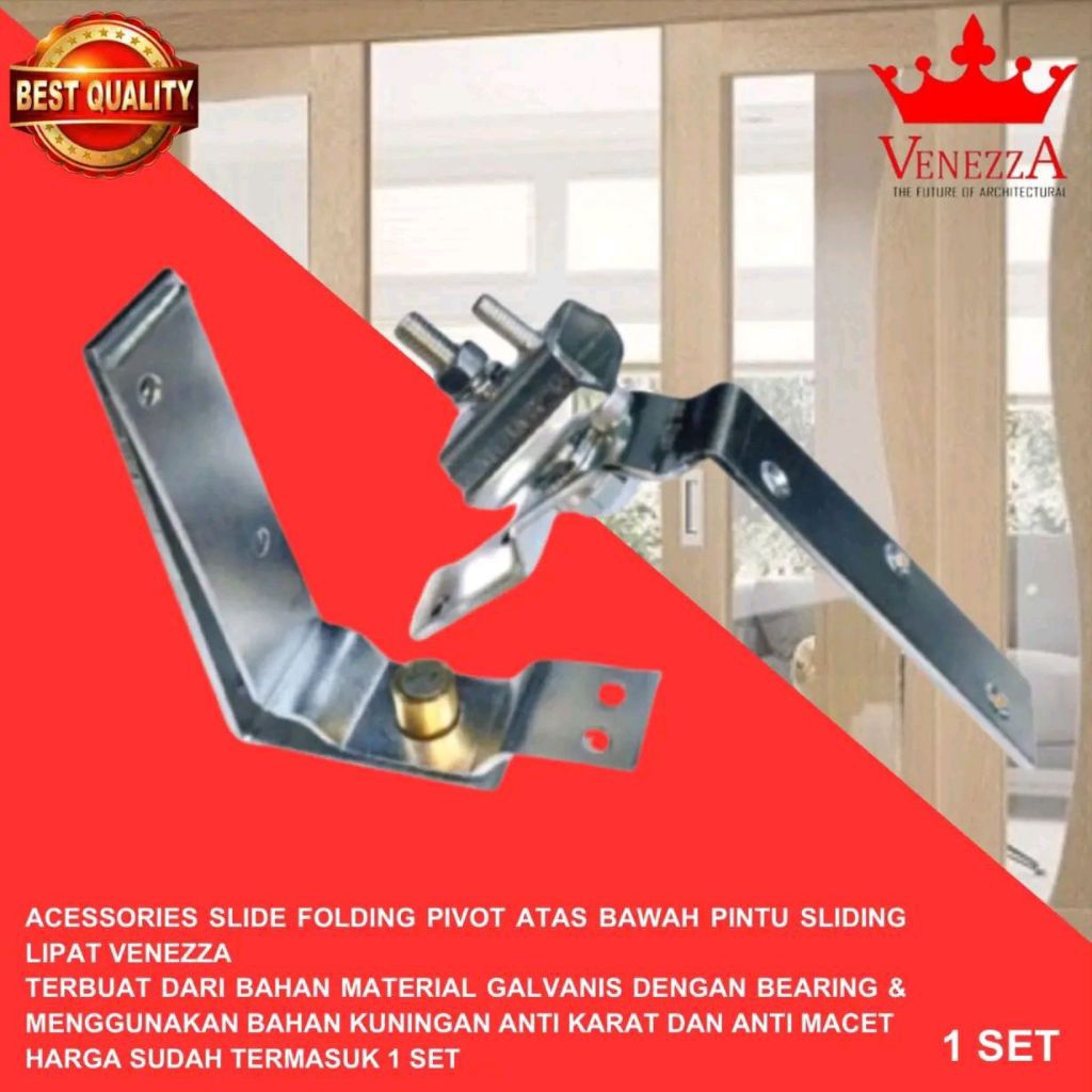 Pivot Slide Folding Guide Rel Pintu Lipat Aluminium VENEZZA Atas Bawah Komplit Set