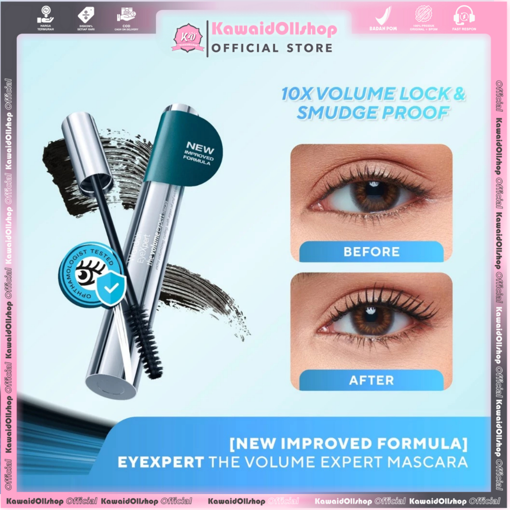 WARDAH EyeXpert The Volume Expert Mascara - Makeup - Maskara - Maskara Waterproof Anti Air - Maskara