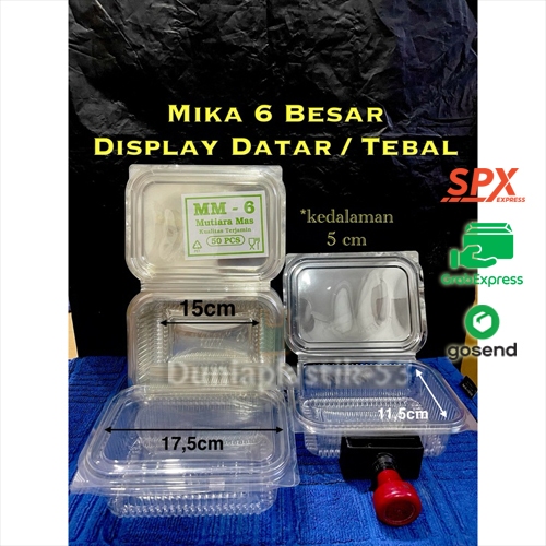 (Per 400 Pcs) Kotak Makanan Mika SB6 MM6 / Kotak Kue Mika / Kotak Mika / Box Mika / Kotak SB 6 MM 6