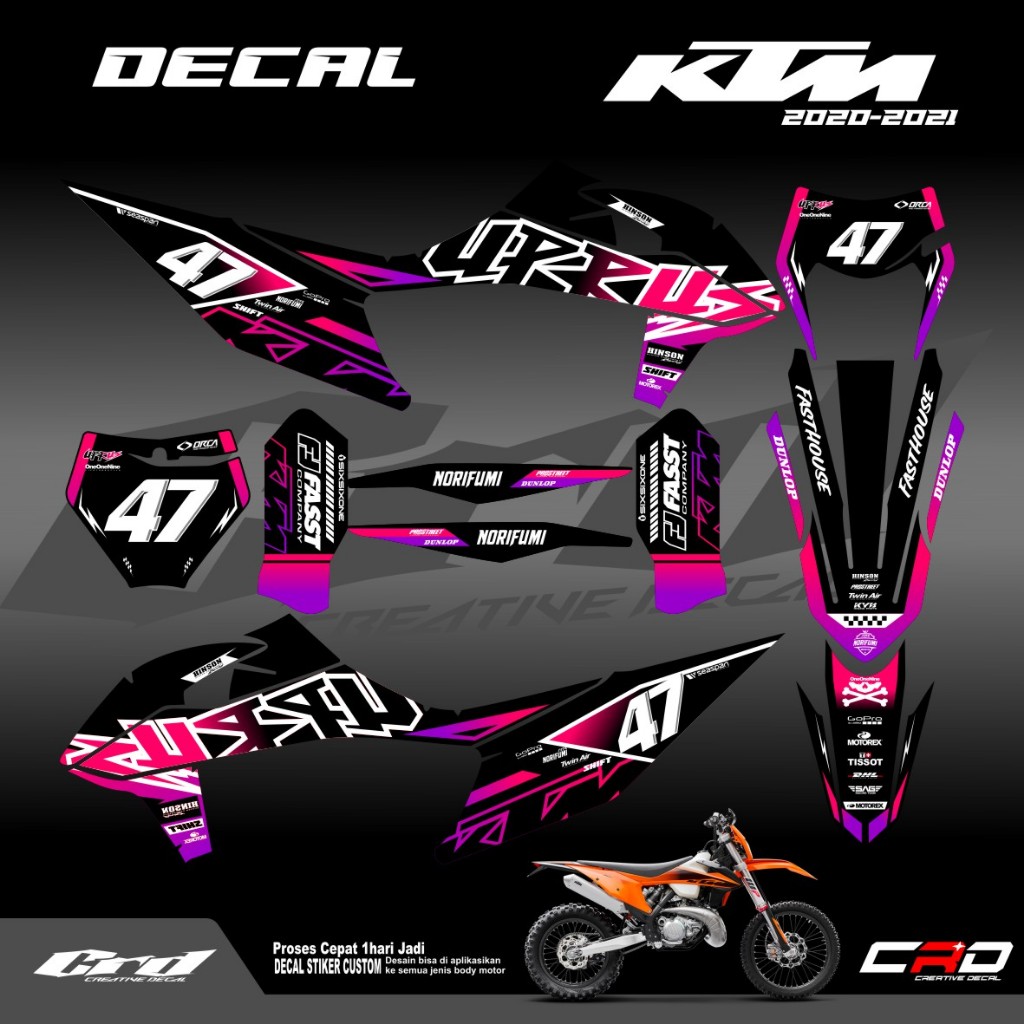 Decal Stiker Motor KTM 250-450 Tahun 2020-2022 Decal KTM 250 exc Jual Decal Ktm 2020 Up