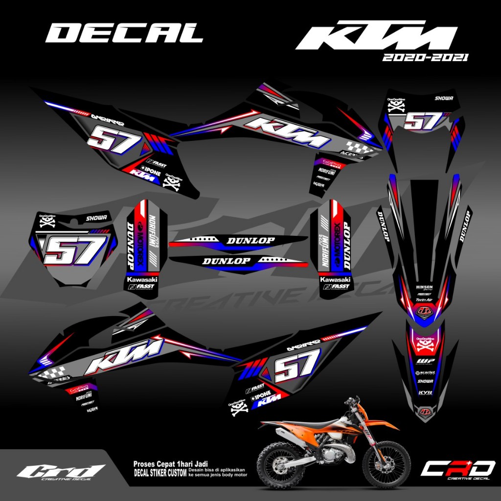 Decal Stiker Motor KTM 250-450 Tahun 2020-2022 Decal KTM 250 exc Jual Decal Ktm 2020 Up