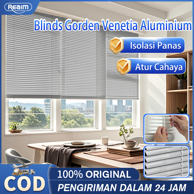 Blinds Gorden Venetia Aluminium Tarik Krey Jendela Minimalis Tirai Gorden untuk Jendela Rumah & Kant