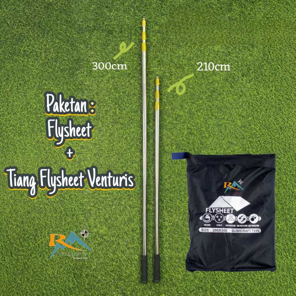 [ PAKET FLYSHEET ] PAKET TIANG FLYSHEET VENTURIS + FLYSHEET 2x3 3x3 3x4 4x6 PERALATAN CAMPING HIKING