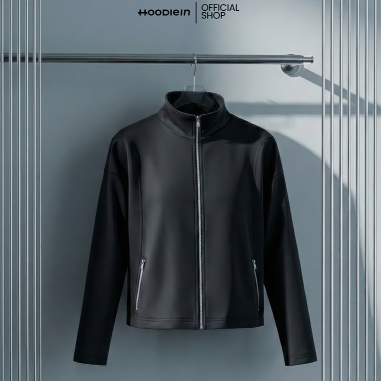 Hoodie.In Ruby Zipper Crop “Girl Only” - Black