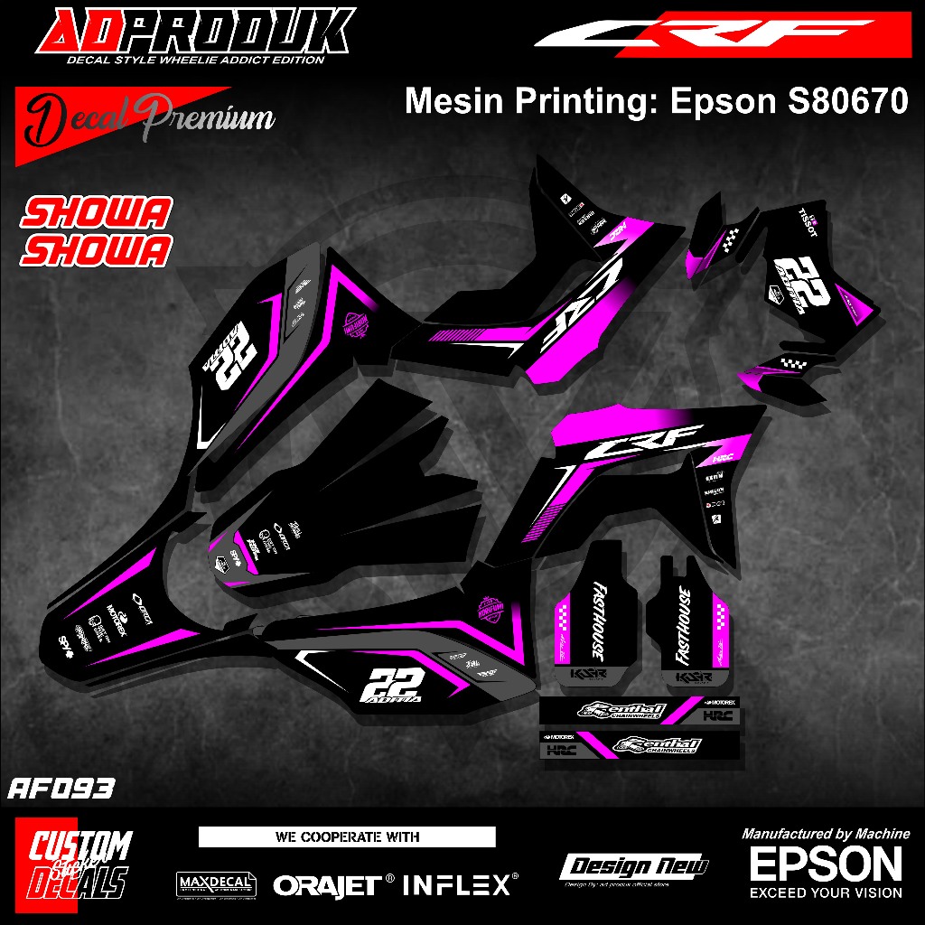 ecal Sticker Motor CRF 150L Fullbody - Dekal Stiker CRF 150 L Bebas Request Nama Nomor