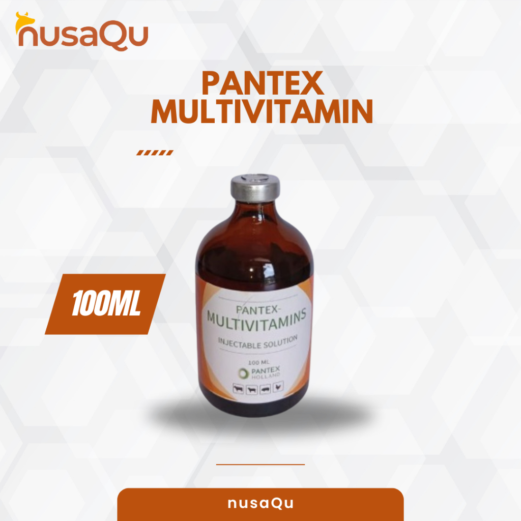 PANTEX MULTIVITAMIN 100 mL - Multivitamin Injeksi vit A D3 E B1 B6 C dan K3 Untuk Sapi Kambing Kuda 