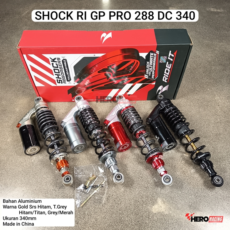 RIDE IT GP PRO 288 SKOK CB GL RX UK 280,320,340 HITAM AS GOLD; TITAN-GREY; GREY-MERAH; HITAM-TITAN
