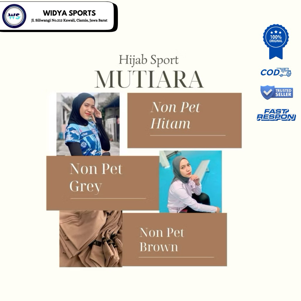 Hijab Sport Mutiara Non Pet