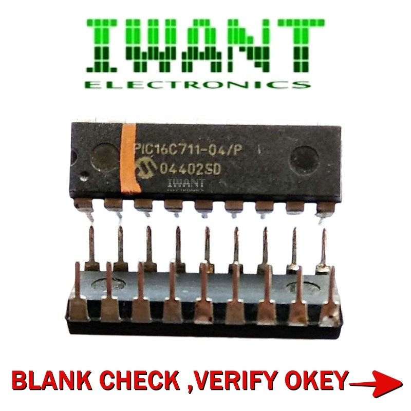 PIC16C711 IC PIC16C711-04/P BLANK CHECK OK PIC16C711 04 MICROCHIP