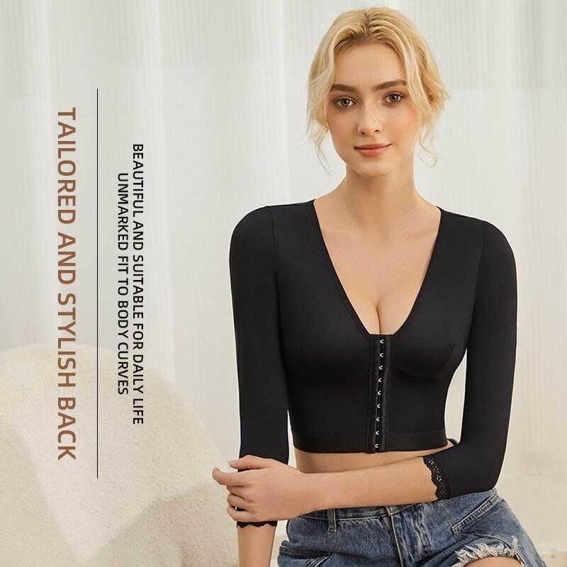 upper fit/baju korset crop lengan panjang shaping lengan dan dada