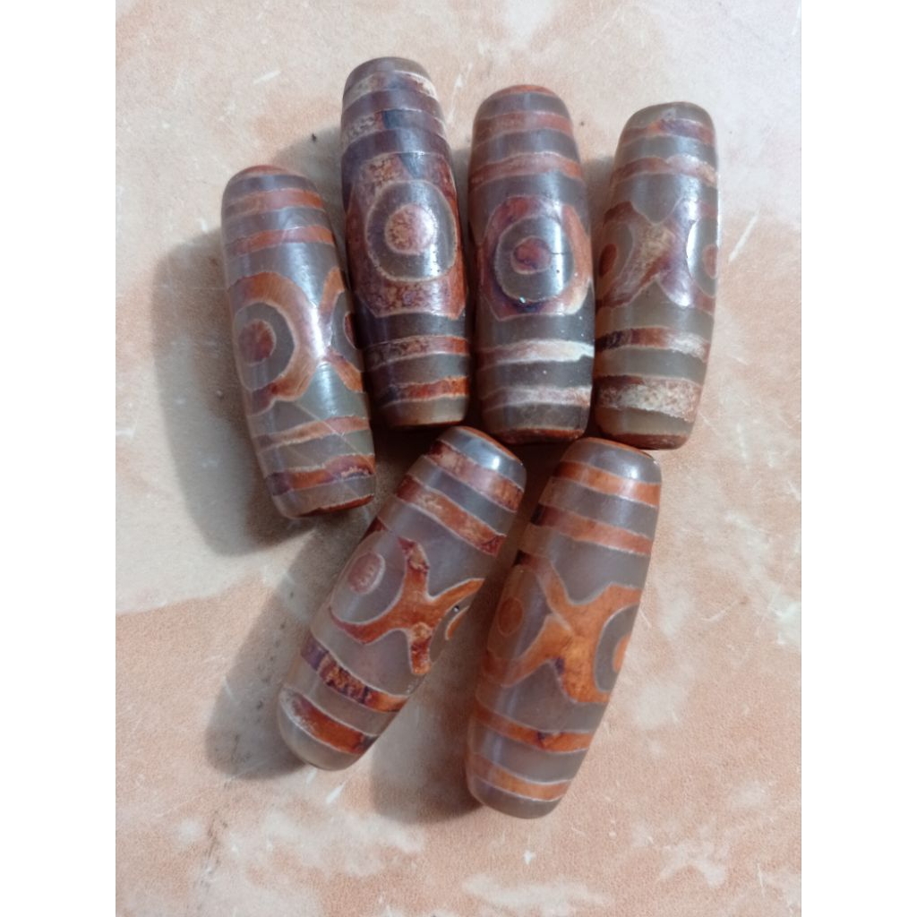 batu dzi tibet mata 3 dzi tibet tua 4 CM