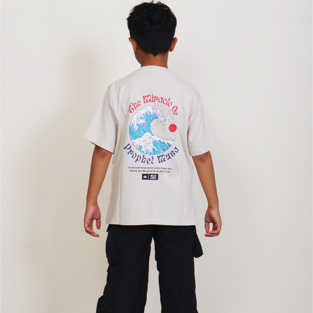[MUZLIO] Kaos Anak Muslim - Seri Nabi - Musa As - Cream - Oversized