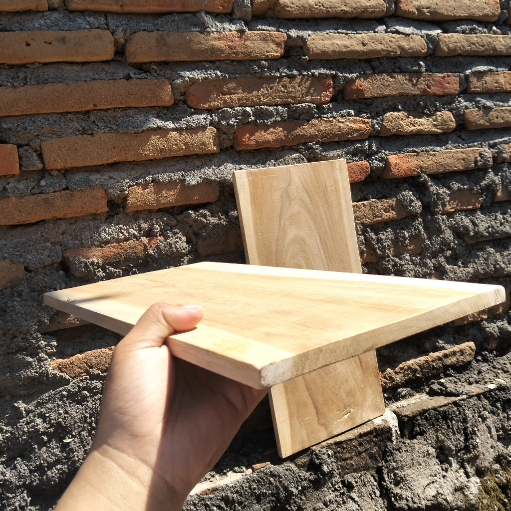 Papan kayu jati 30x60x1 cm amplas halus