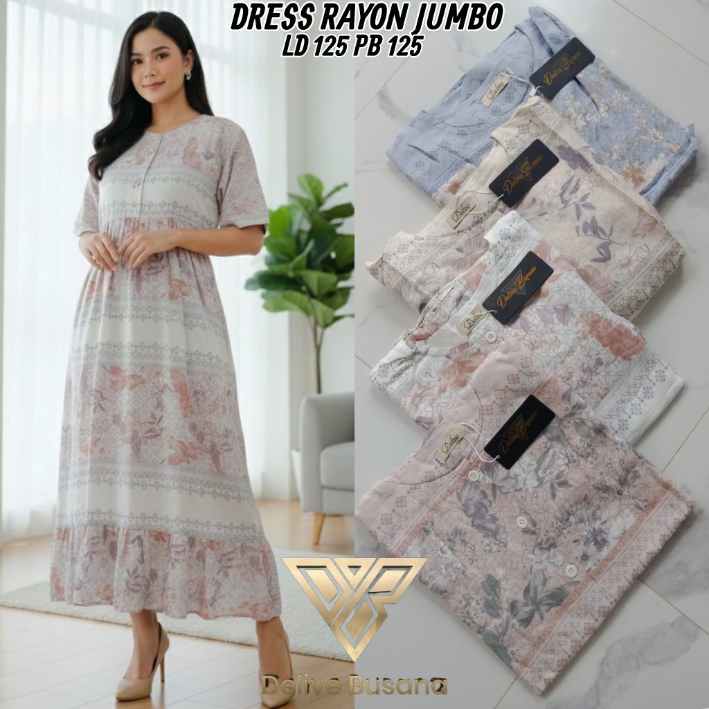 DRESS RAYON MOTIF BUNGA//DRESS RAYON JUMBO MOTIF//DRESS RAYON MOTIF BUNGA//HOMEY DRESS RAYON