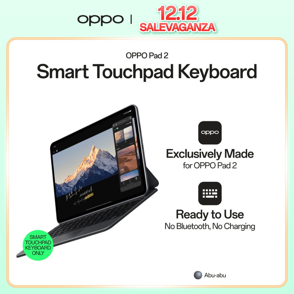 OPPO Pad 2 Smart Touchpad Keyboard [Ready to use, No Bluetooth No Charging, High Responsive Touchpad
