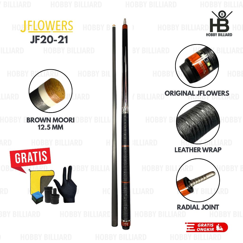 Stick Billiard JFlower 20-21 Original - stik billiard Jflower