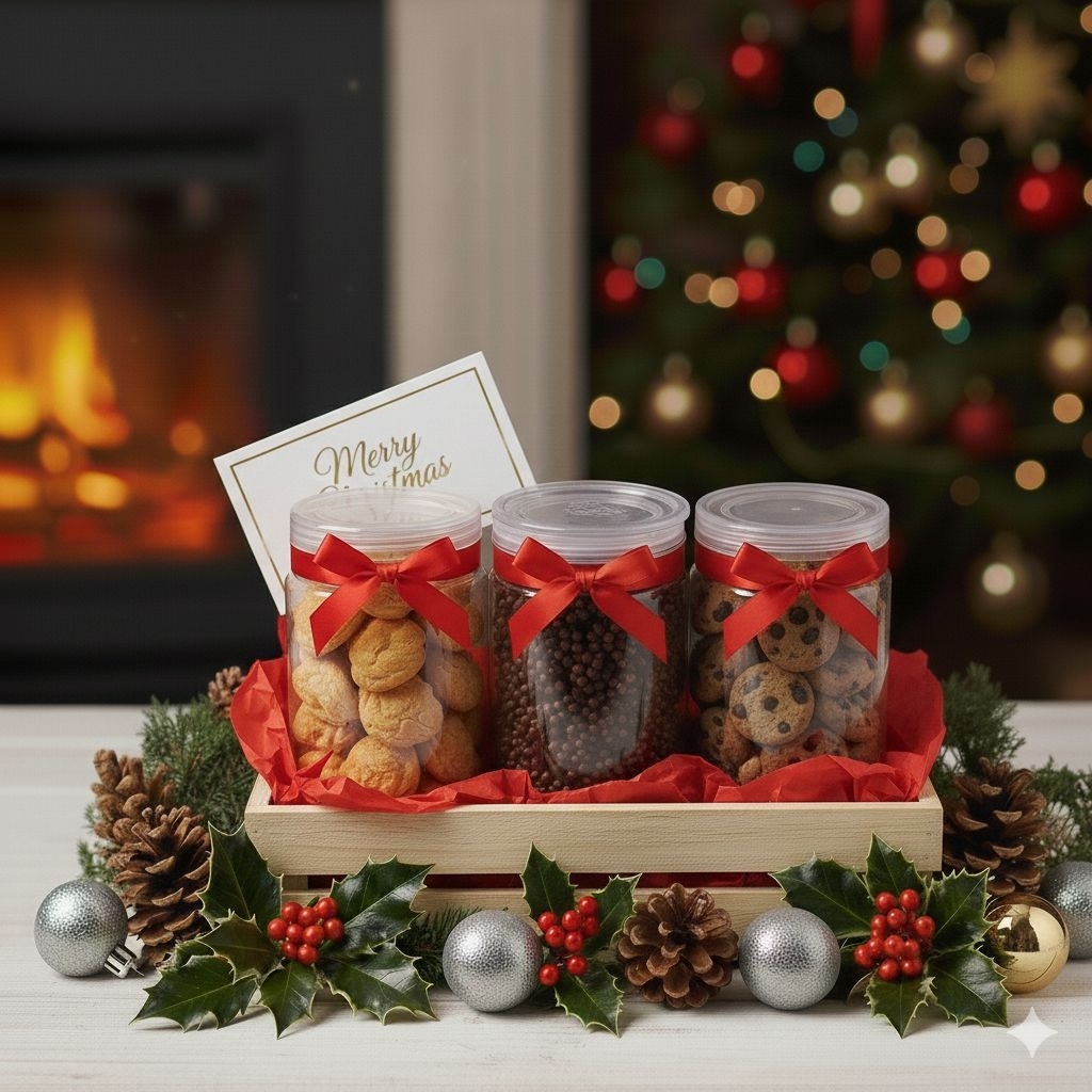 HAMPERS NATAL ISI 3 KUE KERING FREE CARD+DUS