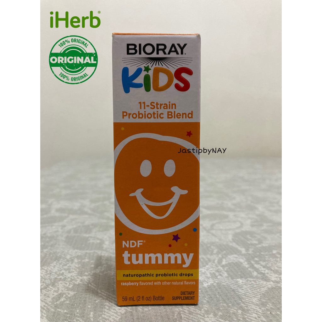 NEW Bioray Kids NDF Tummy 11-Strain Probiotic Blend, Raspberry ORIGINAL iHerb