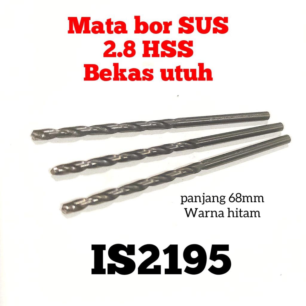 1pcs mata bor besi 2.8mm HSS SUS bekas utuh bukan mata bor nachi carbide