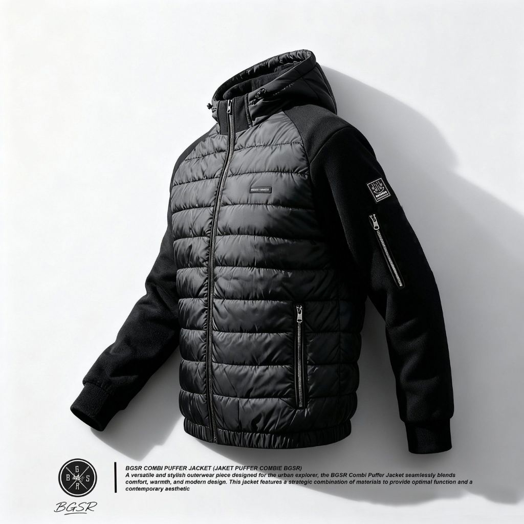 jaket puffer Bgsr Pria Puffer Jacket Waterproof Unisex