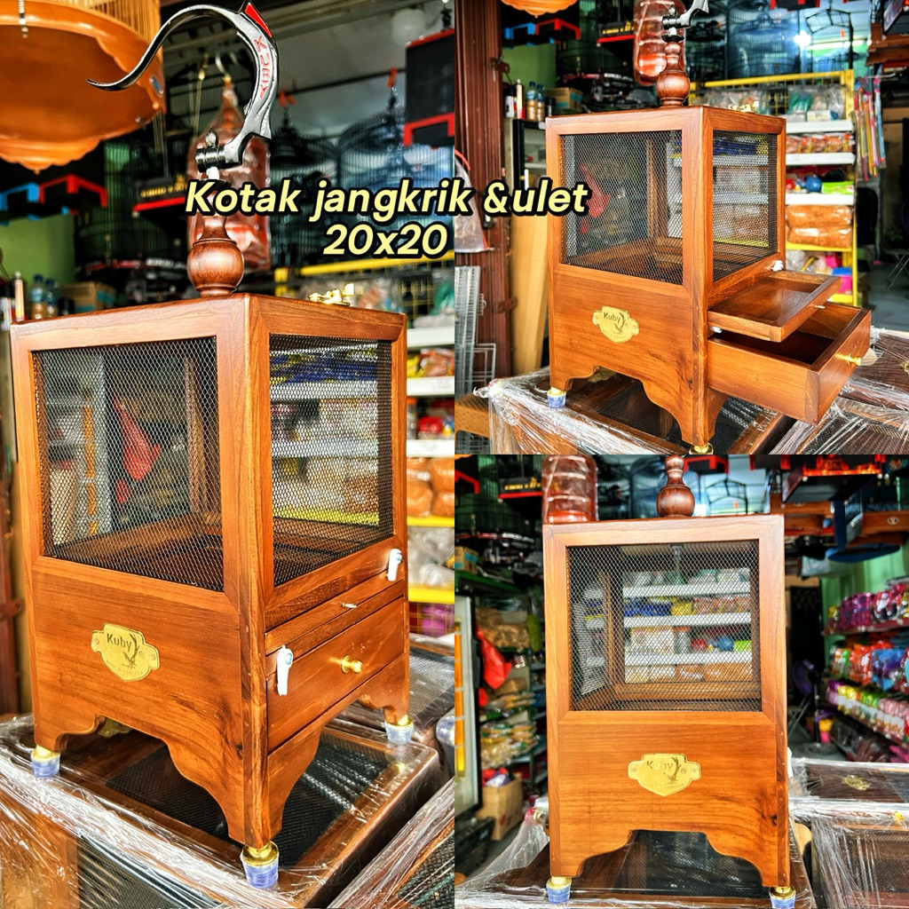 kandang jangkrik kuby jati premium