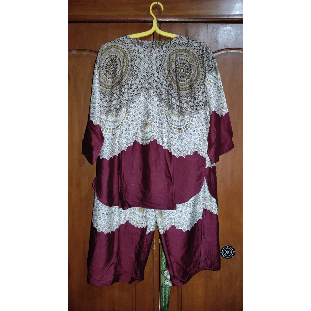 One Set || Setelan Celana Rayon Silk