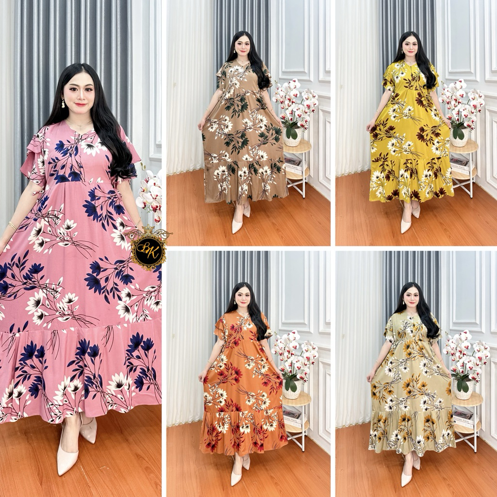 Dress Kanaya Jumbo Ld 130| Daster Kanaya Jumbo| Daster Jumbo Terbaru| Daster Rayon Jumbo