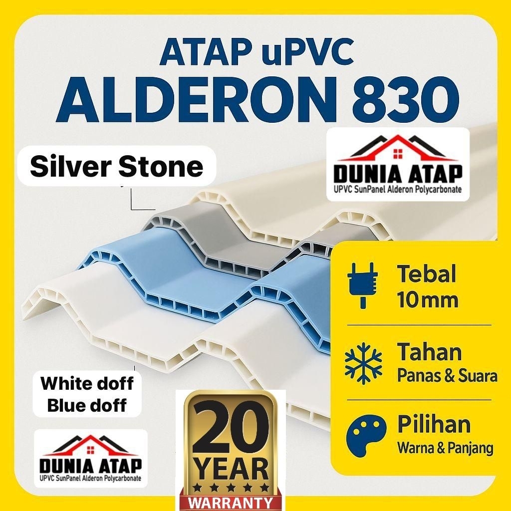 Atap upvc ALDERON 830 double layer ASLI Dan Bergaransi 20 tahun