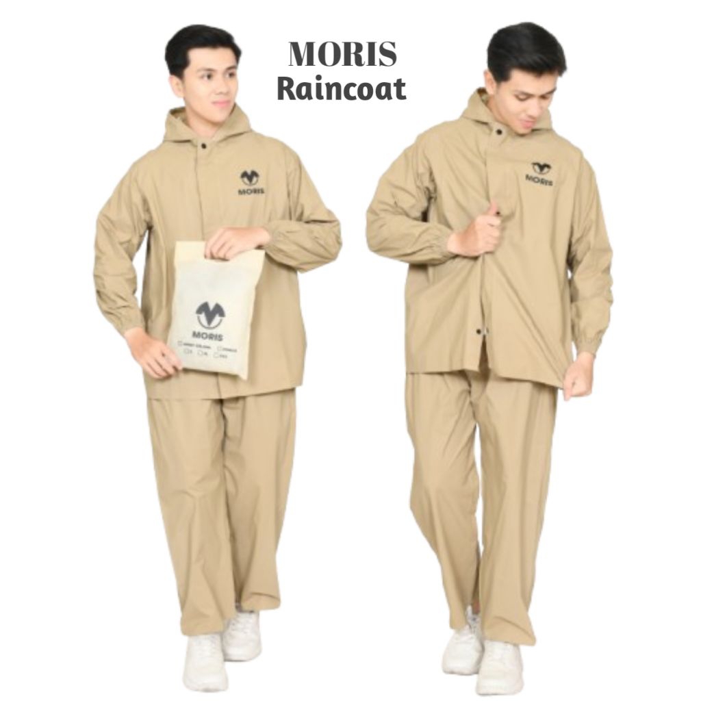Jas Hujan Pria dan Wanita Setelan Baju Celana BY Moris Anti Rembes Kuat Elastis
