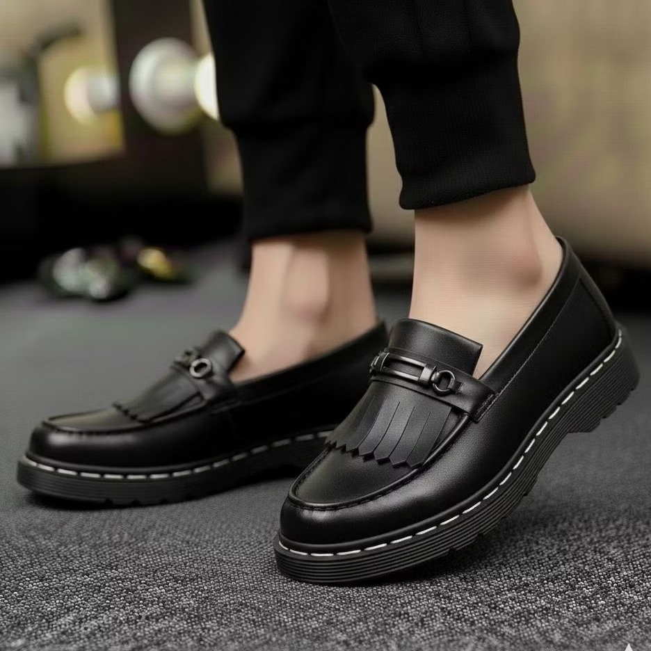 NYKRMN - Sepatu Sepatu Formal Pantofel Hitam Pria Loafers Kerja Kantor Casual Modern