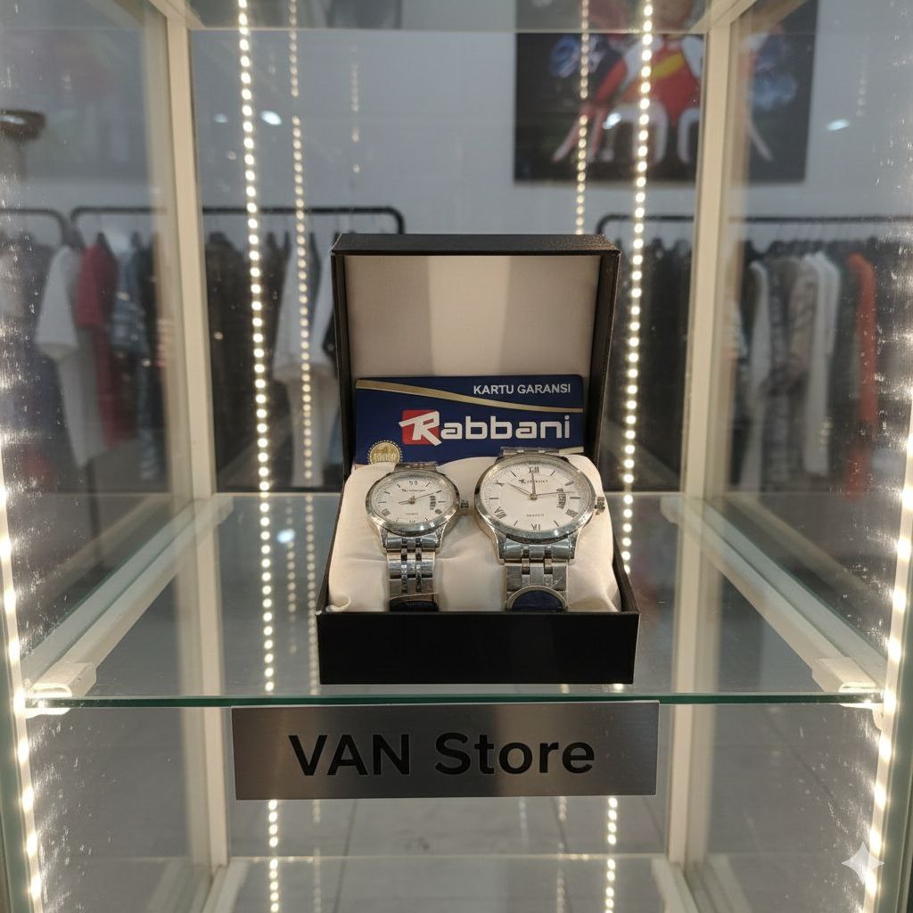 Jose Alexandre Jam Tangan Couple / Pasangan Rantai Stainless 2 Jam 1 Box