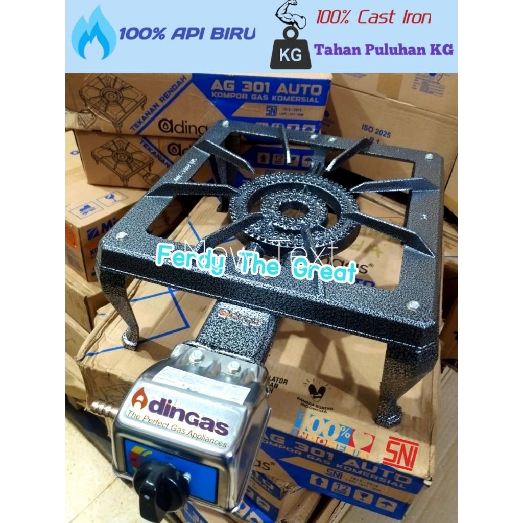 Kompor gas tungku satu mata Adingas 301A / kompor gas satu tungku cor jos besi seribu mata Sunrise 3