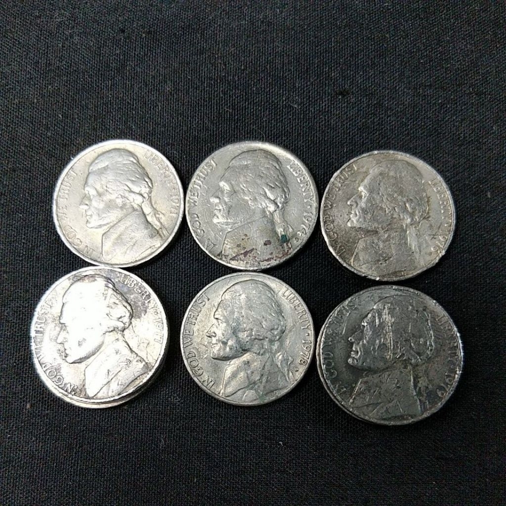 koin liberty Jefferson five cent 1970 an