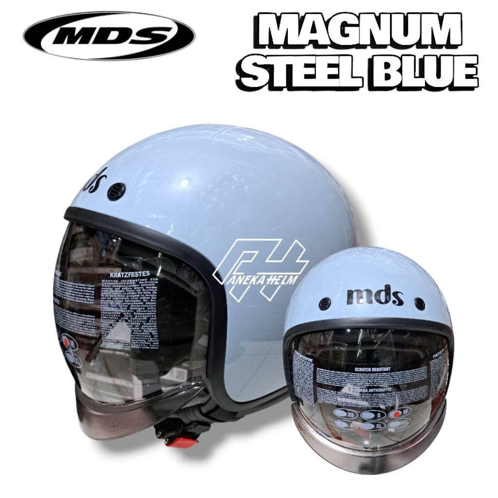 helm mds magnum solid steel blue