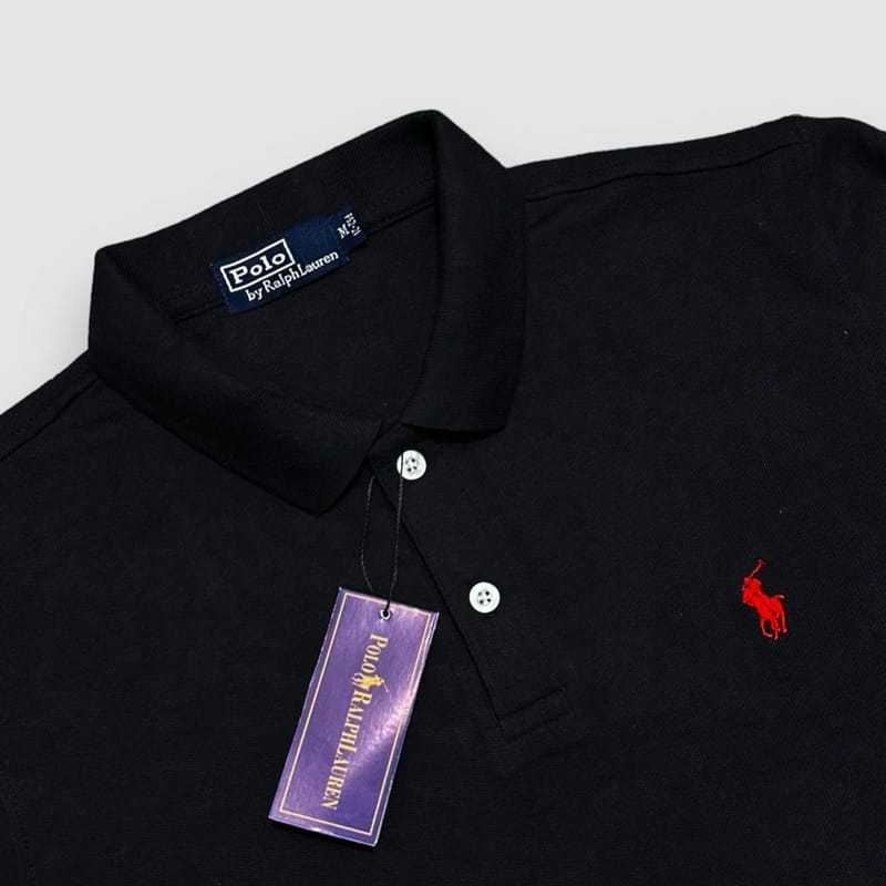 Kaos Polo Shirt Pria Slimfit Motif Polos dengan Bahan Knit Premium