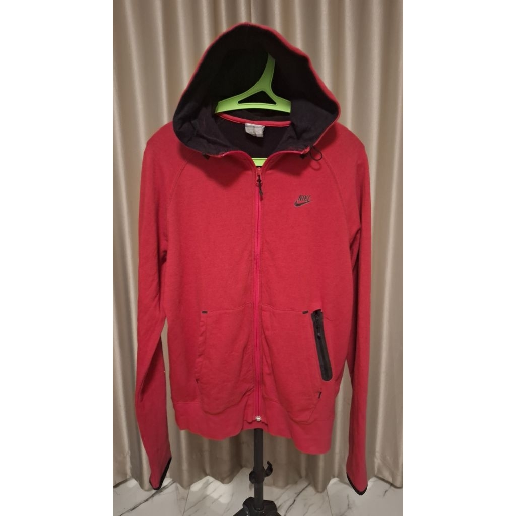 Hoodie Zipper Nike Original Warna Merah Size M fit L